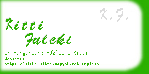 kitti fuleki business card